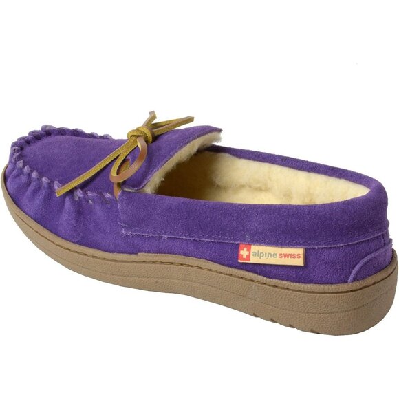 Women's Memory Foam Purple Rubber Insole Faux Fur Anti Slip Sole Slippers Boot - Picture 9 of 9